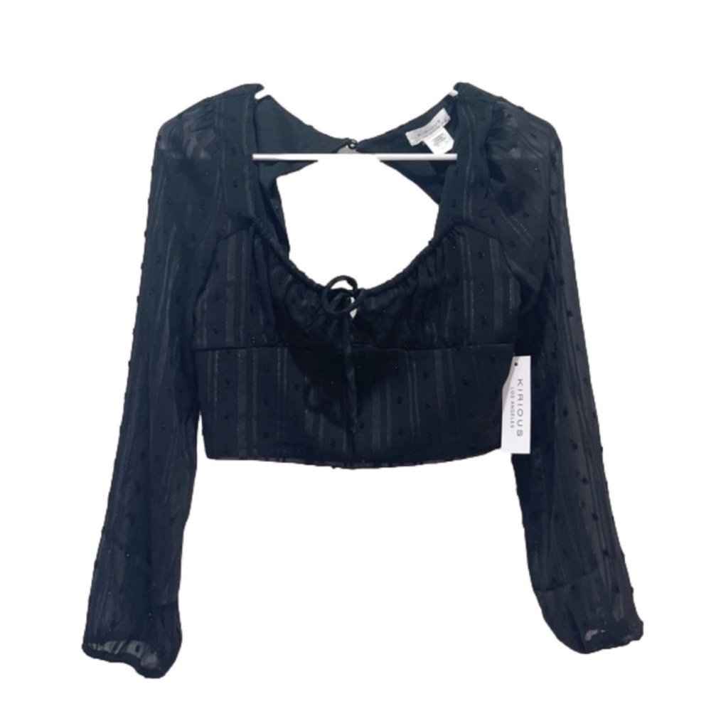 KIRIOUS Los Angeles Cropped Top Long Sleeve Open Back Size S